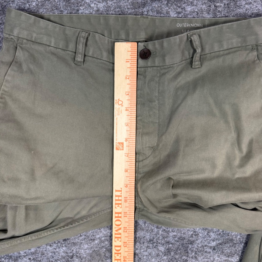 Outerknown SEA Legs Pants Mens 34 Olive Green Organic Cotton Slim Fit Chino - Picture 6 of 8